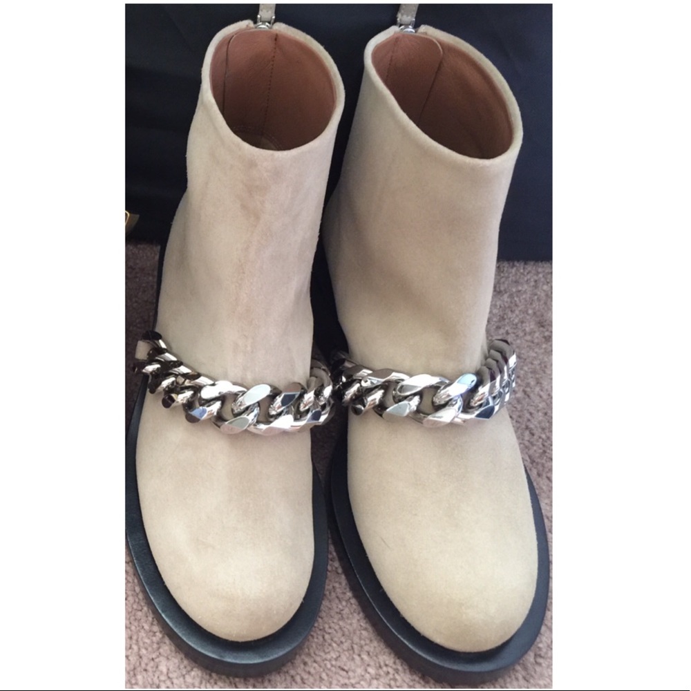 Givenchy Chain Trimmed leather booties